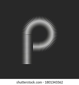 Creative Monogramm des Letter-P-Logos, lineare minimale Mustertypografie-Design
