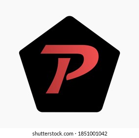 Letter P logo design. Black background vector illustration. 