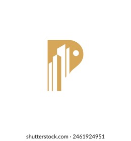 Letter P Logo Design mit Kreativkonzept Einfache Vorlage Premium Vektorgrafik