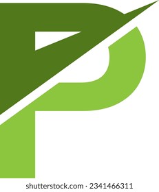 Letra P como elemento de diseño de logotipo