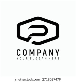 Plantilla de Vector de elemento de diseño de logotipo de letra P