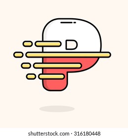 Letter P logo design element. Fast speed vector template for your application or company