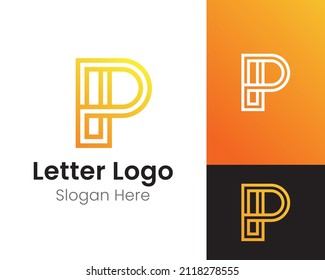 Letter P logo design, eps10 isolated