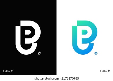 The letter P logo design exploration for brand identity or business. Vector, 2022-2023