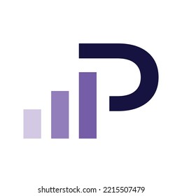 Letter P logo design with finance symbol
