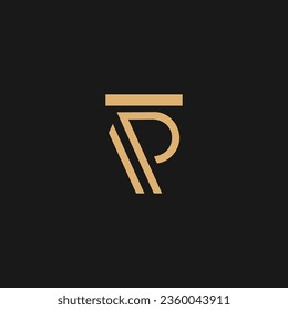 fondo del conjunto de iconos de diseño del logotipo de la letra P,
