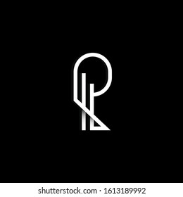 letter p logo design isolated in black background