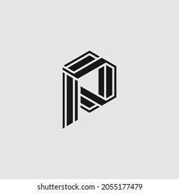 Letter P logo design. Linear creative minimal monochrome monogram symbol. Universal elegant vector sign design. Premium business logotype. Graphic alphabet symbol for corporate business identity
