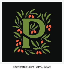 letter P logo design for Luxury, Restaurant, Royalty, Boutique, Cafe, Hotel, Heraldic, Jewelry, Fashion and other vector illustration
