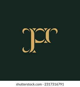 letter p logo design with luxury style