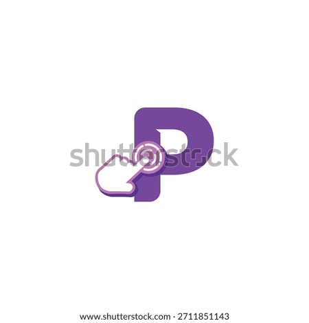 Letter P Logo Design on Touchscreen Vector Template