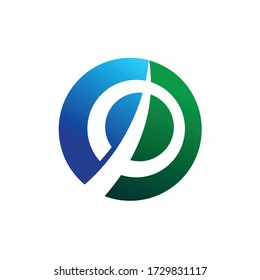 diseño del logotipo de la letra P, logotipo del vector del planeta