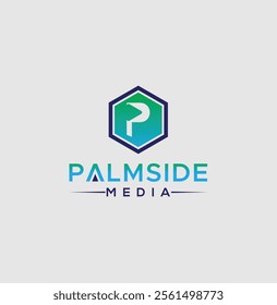  letter P logo design with play icon vector design