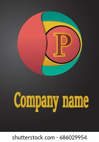 Letter P Logo Design, round shape. company logo and emblem. P alphabet. colorful.