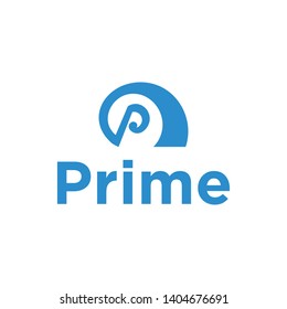 Letter P logo design and snail vector for bank company