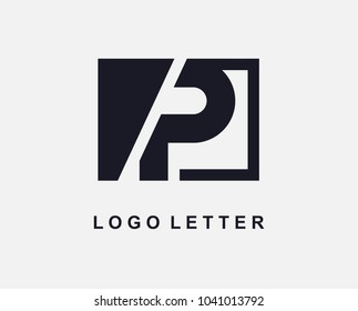 Letter P Logo Design With Square