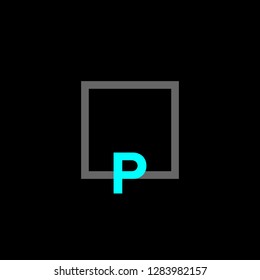 letter P logo design template. creative sign. Universal vector icon. square style - Vector