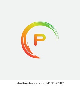 letter P logo design template