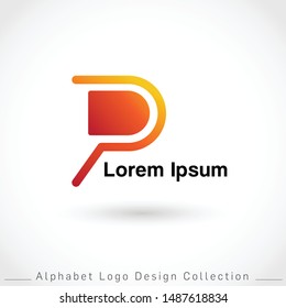 Letter P Logo Design Template isolated on white background : Vector Illustration