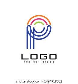 letter p logo design and template