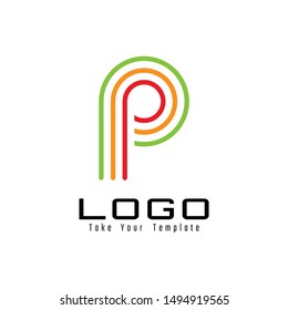 letter p logo design and template
