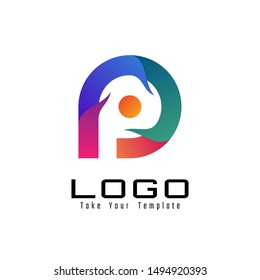 letter p logo design and template