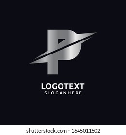 Letter P logo  design template . sliced  concept graphic element.