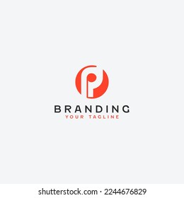 Plantilla de diseño de logotipo de carta P