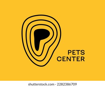 Letter P logo design template with dynamic lines. Pets logo, Pet shop logo template, Pet store signboard concept