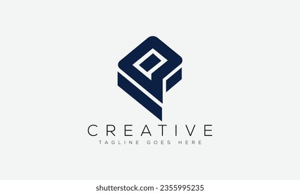 Ilustración vectorial de la plantilla de diseño del logotipo de la letra P.