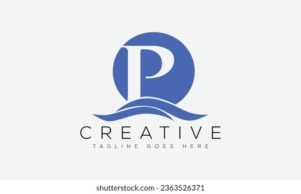 Ilustración vectorial de la plantilla de diseño del logotipo de la letra P.