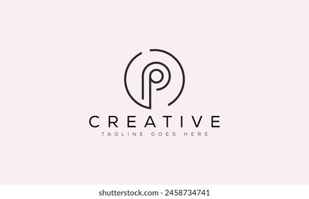 Ilustración vectorial de Plantilla de diseño de logotipo de letra P