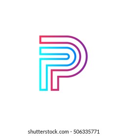 Letter P logo design template,technology,electronics,digital,connection vector logotype