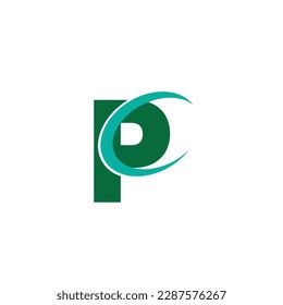 Diseño del logotipo de la letra p. letra de logotipo P con diseños únicos. logotipo p y c