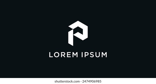 Letter P logo design with a unique line concept. Premium Vector