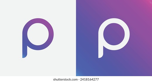 Diseño del logotipo Carta P para diversos tipos de empresas y empresas. logotipo de letra P colorida, moderna, geométrica y de lujo