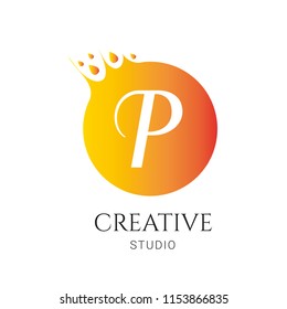 Letter P Logo, P Letter Design Vector with Wrinkle 