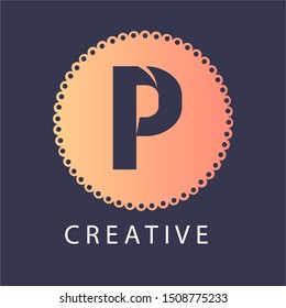 letter P logo design vector icon template
