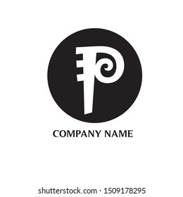 letter P logo design vector icon template