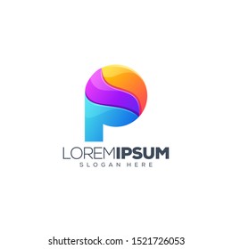 letter P logo design vector illustration