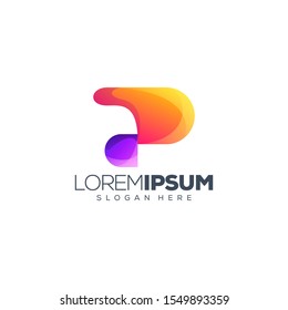 letter P logo design vector illustration