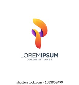 Letter P Logo Design vector illustration, colorful logo