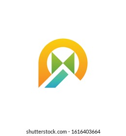 letter p logo design vector home m element template