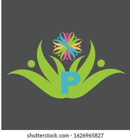 letter p logo design vector icon