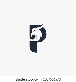 Diseño del logotipo de la letra P. Ilustración vectorial.