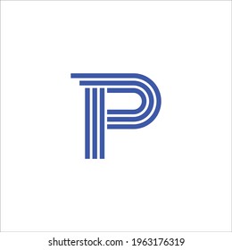 Logo-Design-Vektorsymbol von Buchstabe P