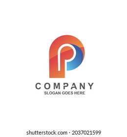 Letter p logo design in vector