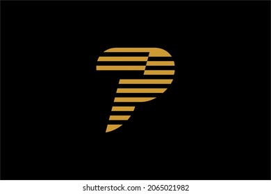 Letter P logo design vector. Monogram type P illustration concept logo. Fontype logo design for business company.