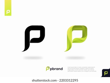 Letter P Logo. P Letter Design Vector with green color