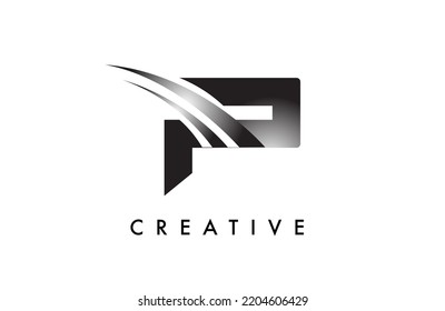 Vector de diseño de logotipo de letra P con líneas de trenzas curvadas y aspecto creativo. Elegante Ilustración del Vector de Idea del logotipo P moderno inicial.